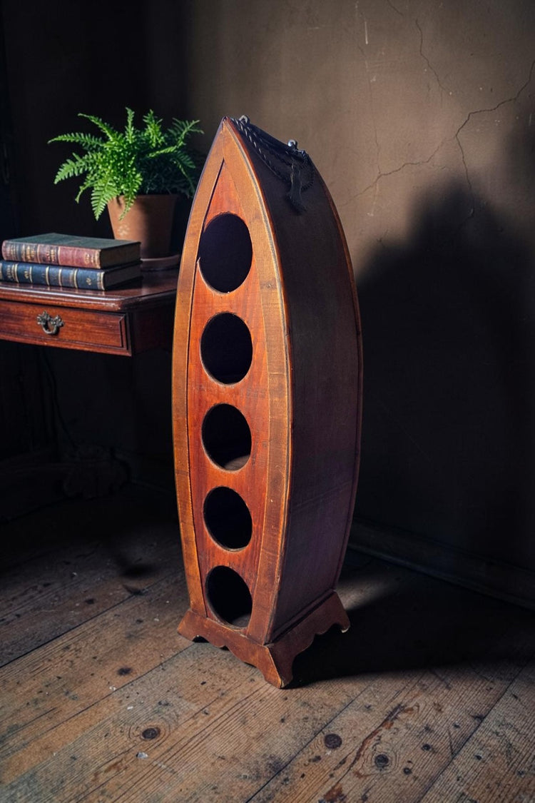 Vintage vinholder i tre – 5 flasker – bilde 1